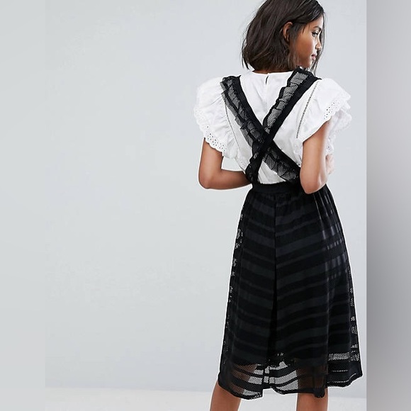 Lost Ink Pinafore Skirt In Lace - Picture 12 of 12